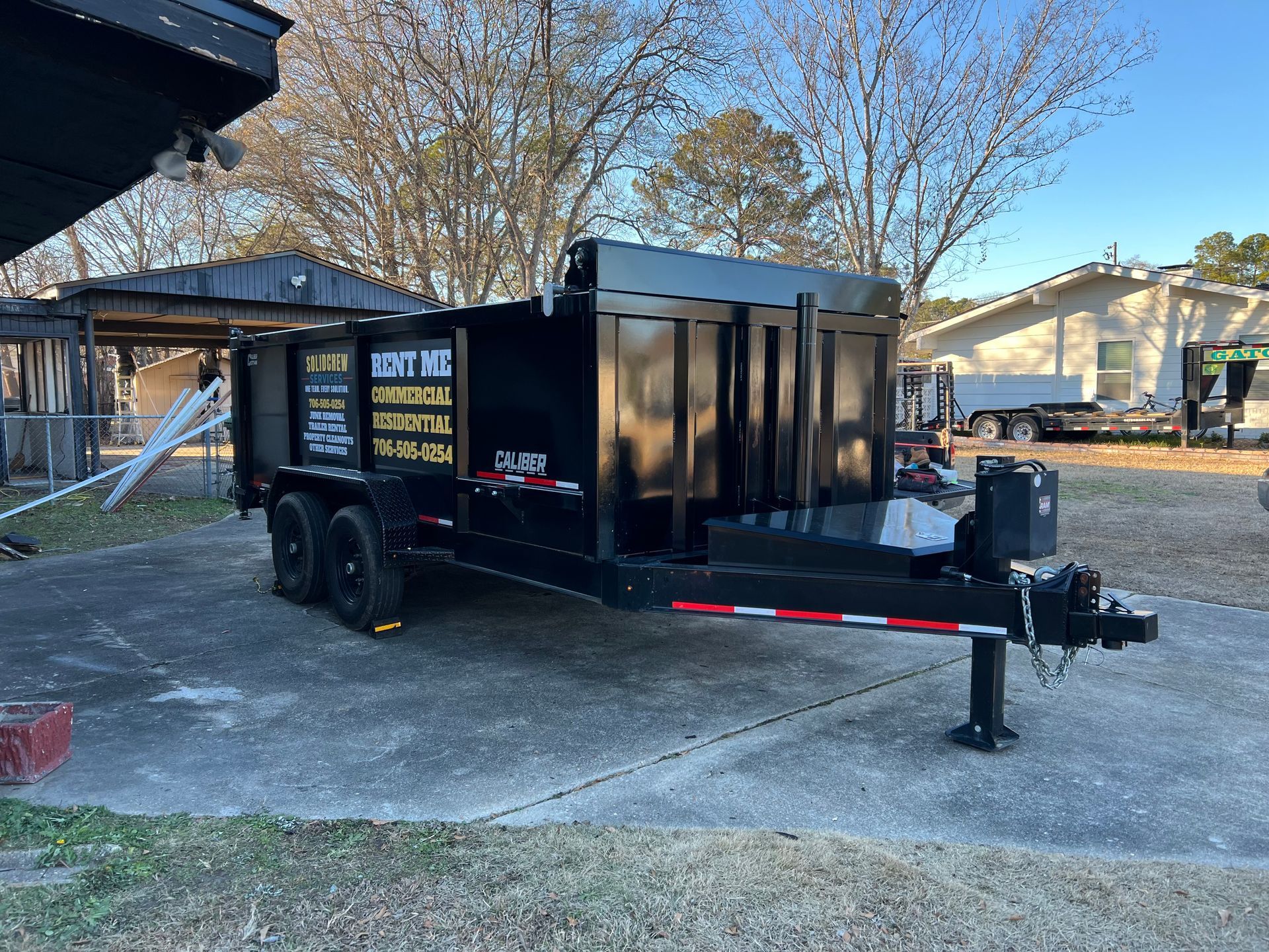 SolidCrew dump trailer available for rental