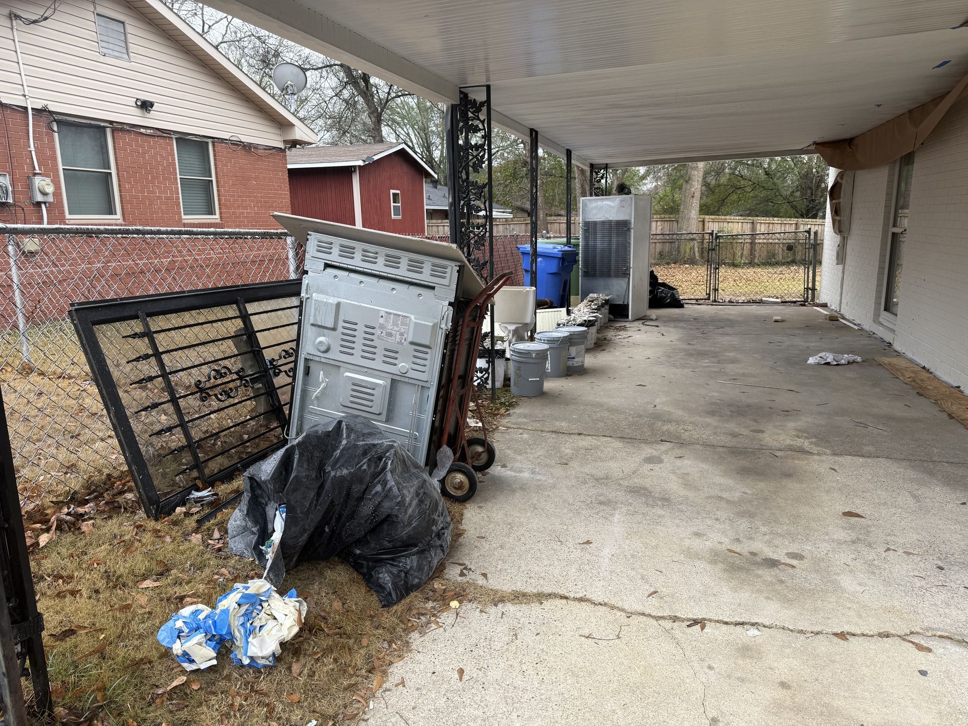 Patio cleanout before SolidCrew cleanup