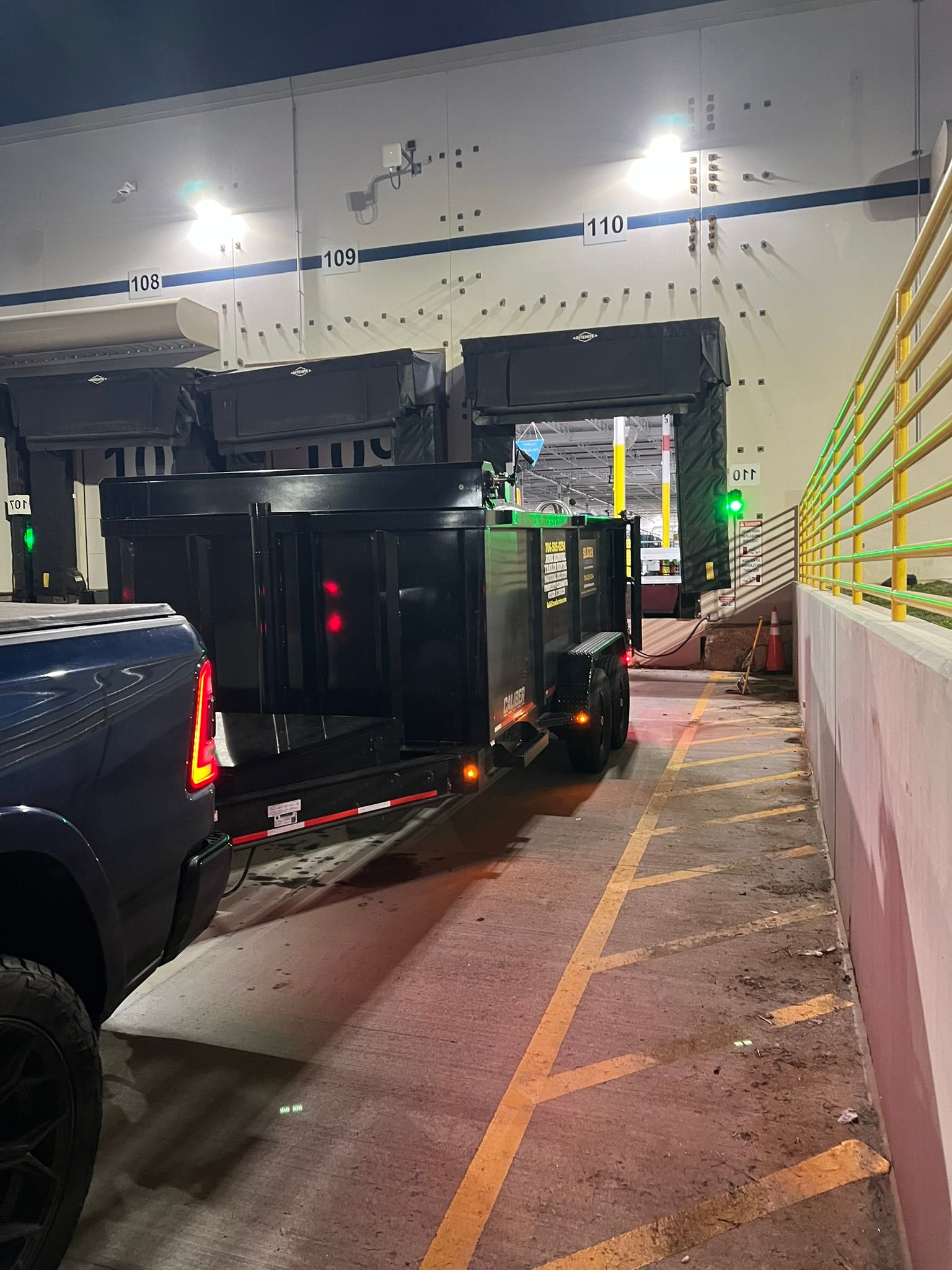 SolidCrew truck and trailer at a warehouse loading dock